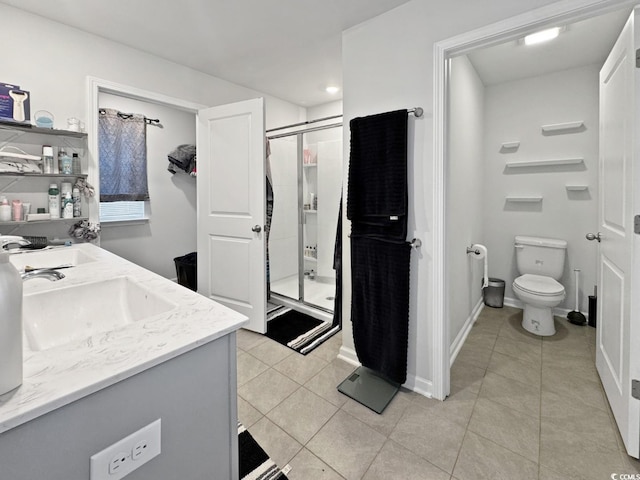 2230 Ainsley Dr, Little River, SC 29566 - full bath with a shower stall, tile patterned flooring, and vanity
