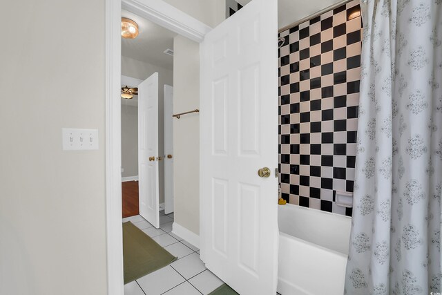 92 High Hammock Way, Pawleys Island, SC 29585 - full bath with shower / bath combination with curtain, tile patterned flooring, and baseboards