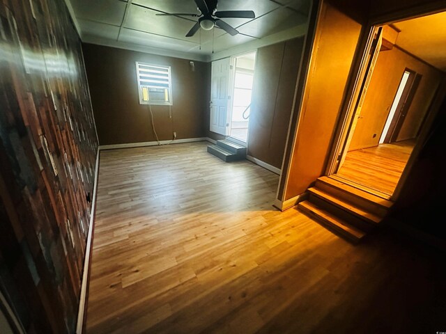 704 W Alder St, Andrews, SC 29510 - empty room with baseboards, a ceiling fan, and wood finished floors