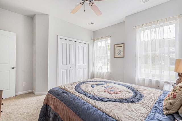 364 Palm Lakes Blvd, Little River, SC 29566 - carpeted bedroom with a closet, ceiling fan, and baseboards
