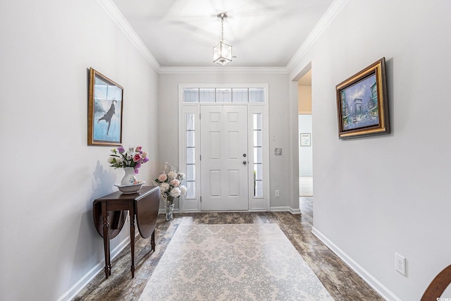 364 Palm Lakes Blvd, Little River, SC 29566 - entrance foyer with wood finished floors, crown molding, and baseboards