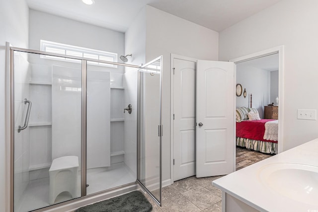 364 Palm Lakes Blvd, Little River, SC 29566 - bathroom with vanity, a shower stall, and ensuite bath
