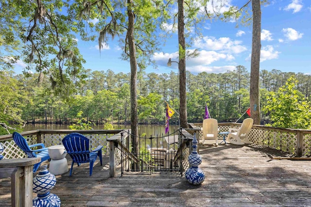 515 River Rd, Conway, SC 29526 - wooden deck featuring a water view