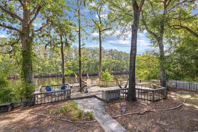 515 River Rd, Conway, SC 29526 - view of yard with a deck with water view