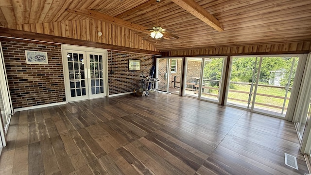 6805 Mclaurin Rd, Mullins, SC 29574 - unfurnished sunroom featuring lofted ceiling and french doors