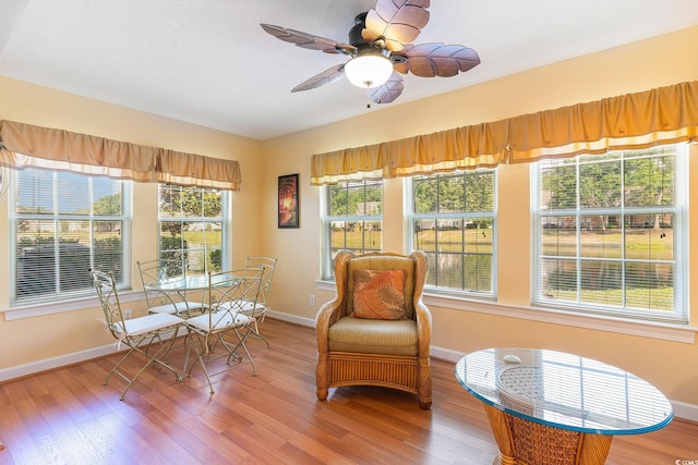 4280 Santolina Way Unit C, Murrells Inlet, SC 29576 - sitting room featuring wood finished floors, a ceiling fan, and baseboards