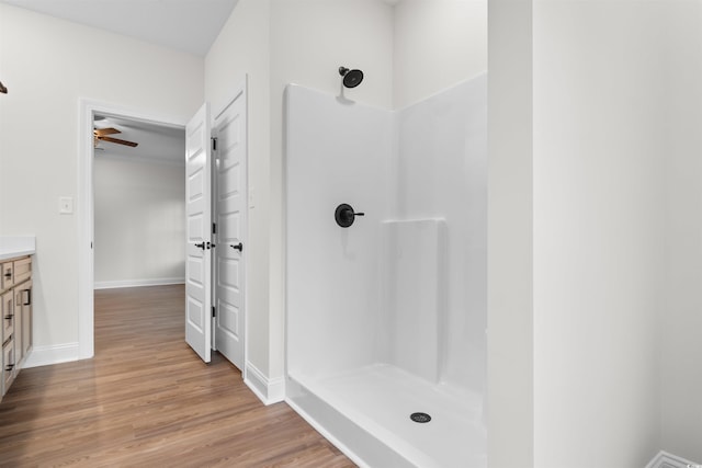 146 Temple Dr, Aynor, SC 29511 - full bath with a shower, vanity, wood finished floors, and baseboards