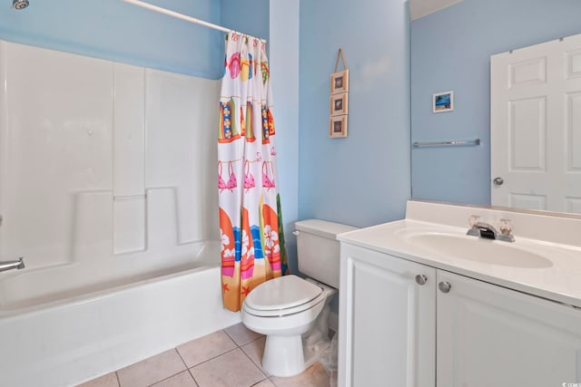 5801 Oyster Catcher Dr Unit 332, North Myrtle Beach, SC 29582 - bathroom featuring toilet, vanity, tile patterned flooring, and shower / bath combo