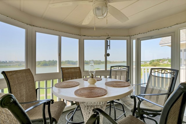 1912 Goose Creek Rd SW Unit 4302, Ocean Isle Beach, NC 28469 - sunroom featuring a water view and healthy amount of natural light
