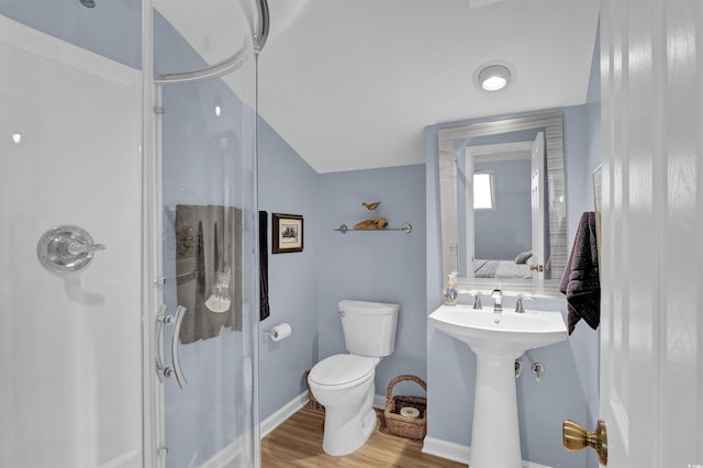 1912 Goose Creek Rd SW Unit 4302, Ocean Isle Beach, NC 28469 - full bath with a shower stall, toilet, wood finished floors, a sink, and baseboards