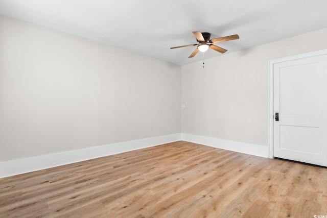 401 S Nichols St, Nichols, SC 29581 - unfurnished room featuring ceiling fan, light wood-type flooring, and baseboards