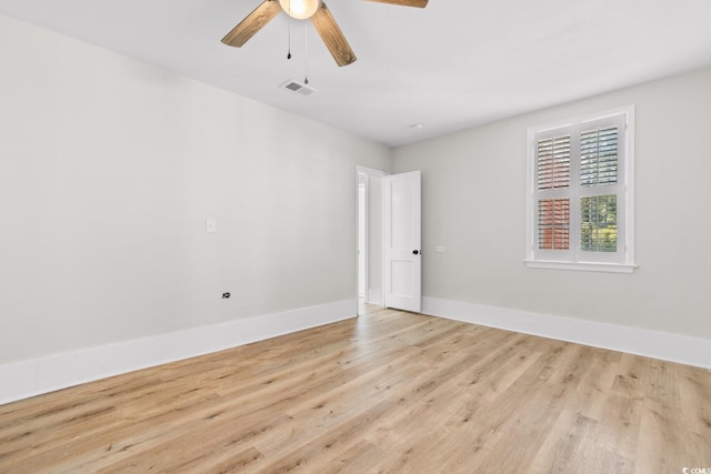 401 S Nichols St, Nichols, SC 29581 - spare room featuring light wood finished floors, baseboards, and ceiling fan