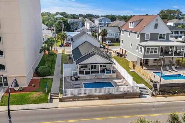 1616 S Ocean Blvd, North Myrtle Beach, SC 29582 - aerial perspective of suburban area featuring a pool