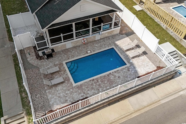 1616 S Ocean Blvd, North Myrtle Beach, SC 29582 - view of pool featuring a fenced backyard and a patio