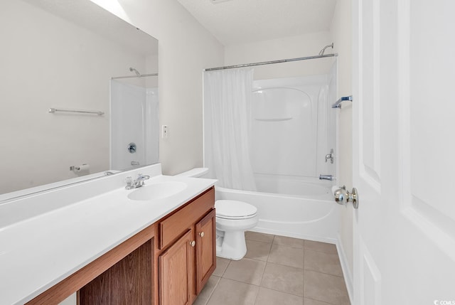 101 Culpepper Way Unit 1006, Myrtle Beach, SC 29579 - bathroom featuring vanity, tile patterned flooring, toilet, and shower / bath combo with shower curtain