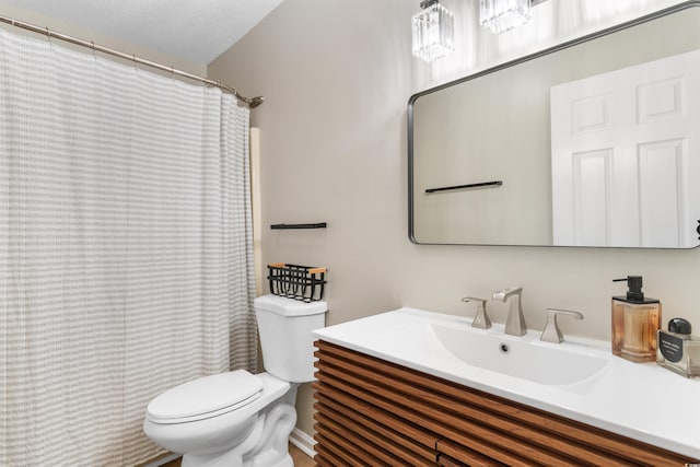 210 Double Eagle Dr Unit B-2, Surfside Beach, SC 29575 - full bathroom with toilet, vanity, and a shower with shower curtain