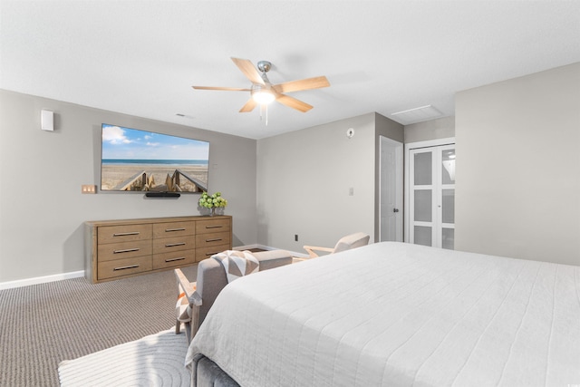 210 Double Eagle Dr Unit B-2, Surfside Beach, SC 29575 - bedroom featuring baseboards, carpet flooring, and ceiling fan