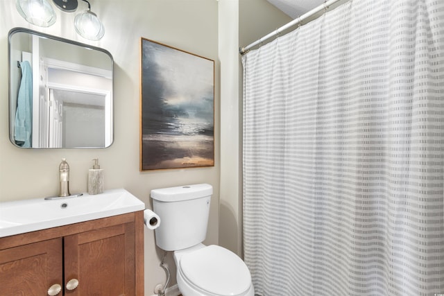 210 Double Eagle Dr Unit B-2, Surfside Beach, SC 29575 - bathroom featuring vanity, toilet, and a shower with curtain