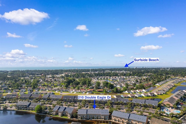 210 Double Eagle Dr Unit B-2, Surfside Beach, SC 29575 - aerial perspective of suburban area with a large body of water