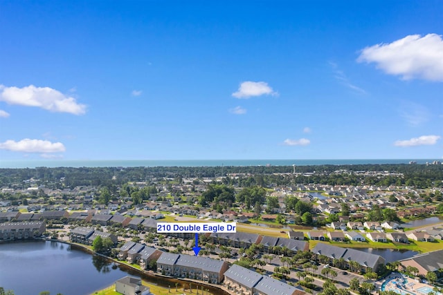 210 Double Eagle Dr Unit B-2, Surfside Beach, SC 29575 - aerial overview of property's location featuring a nearby body of water and nearby suburban area
