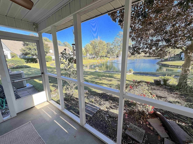 107 Pawleys Place Dr Unit 107, Pawleys Island, SC 29585 - unfurnished sunroom featuring a water view