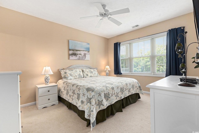 601 Hillside Dr N Unit 2135, North Myrtle Beach, SC 29582 - bedroom featuring light colored carpet, baseboards, and ceiling fan