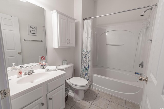 6203 Catalina Dr Unit 1333, North Myrtle Beach, SC 29582 - bathroom featuring tile patterned floors, vanity, shower / bath combination with curtain, and toilet