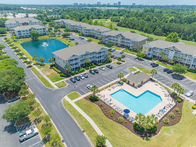 6203 Catalina Dr Unit 1333, North Myrtle Beach, SC 29582 - bird's eye view of a pool and a large body of water