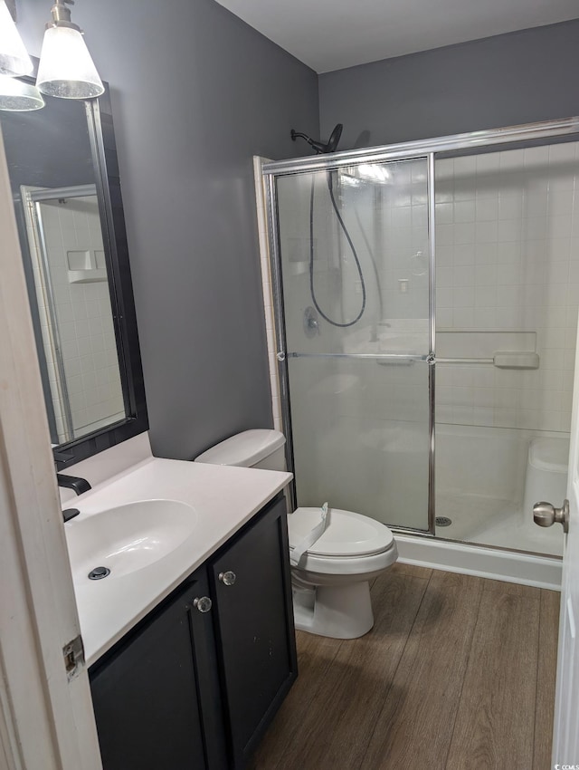 281 Palmetto Glen Dr, Myrtle Beach, SC 29588 - full bath featuring toilet, wood finished floors, vanity, and a shower stall