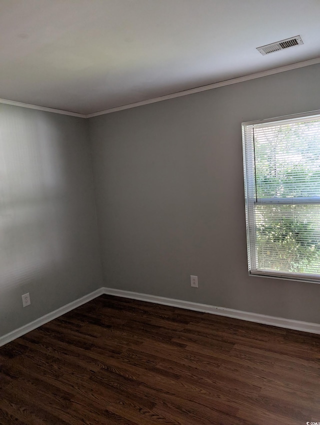 281 Palmetto Glen Dr, Myrtle Beach, SC 29588 - empty room featuring dark wood-style flooring, ornamental molding, and baseboards