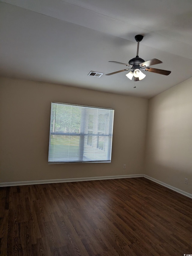 281 Palmetto Glen Dr, Myrtle Beach, SC 29588 - spare room with dark wood-type flooring, ceiling fan, and baseboards