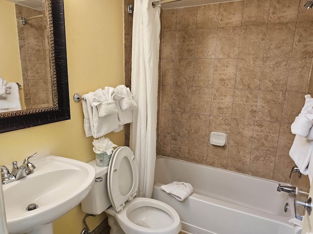 5300 N Ocean Blvd Unit 306, Myrtle Beach, SC 29577 - full bath with shower / bathtub combination with curtain, a sink, and toilet