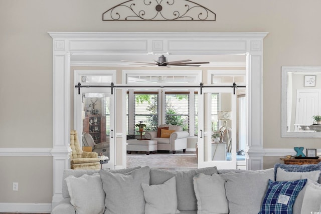 7005 Wellesley Ct, Murrells Inlet, SC 29576 - living area featuring ceiling fan