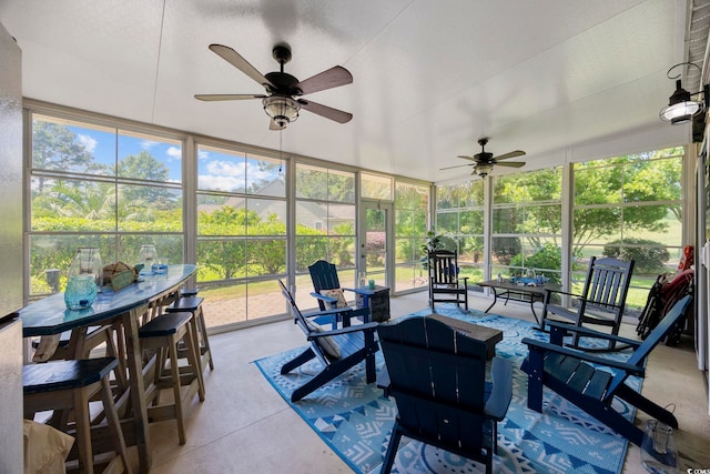 7005 Wellesley Ct, Murrells Inlet, SC 29576 - sunroom / solarium with ceiling fan and outdoor dining area