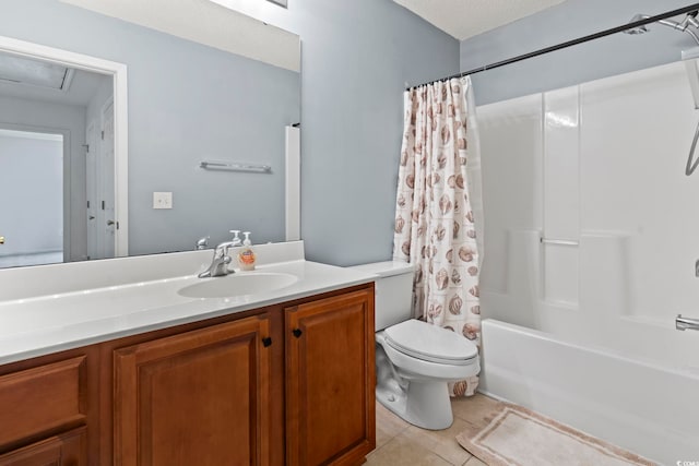 1102 Stanton Pl Unit 1102, Myrtle Beach, SC 29579 - bathroom with vanity, shower / bath combo, tile patterned floors, and toilet