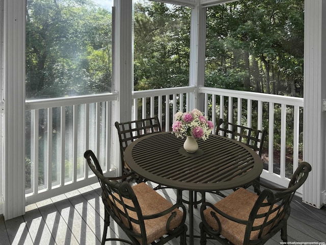 251 Egret Run Ln Unit 1122, Pawleys Island, SC 29585 - sunroom featuring outdoor dining space