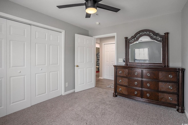 4853 Meadowsweet Dr Unit 1805, Myrtle Beach, SC 29579 - carpeted bedroom with a closet, ceiling fan, and baseboards