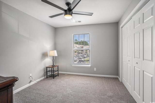 4853 Meadowsweet Dr Unit 1805, Myrtle Beach, SC 29579 - unfurnished bedroom featuring carpet floors, a closet, baseboards, and ceiling fan