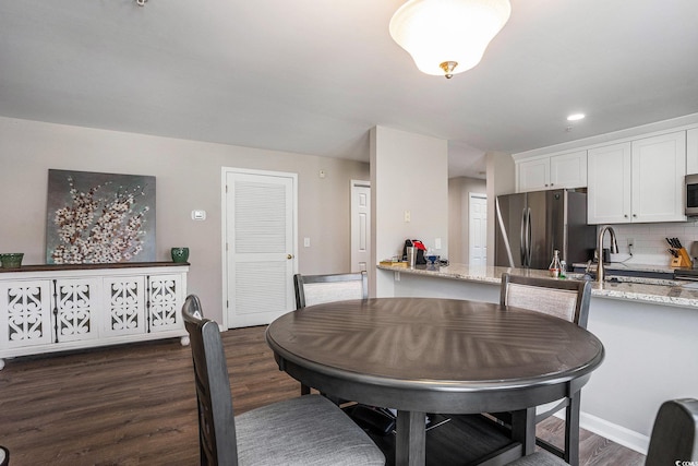 4853 Meadowsweet Dr Unit 1805, Myrtle Beach, SC 29579 - dining room featuring dark wood finished floors, baseboards, and recessed lighting