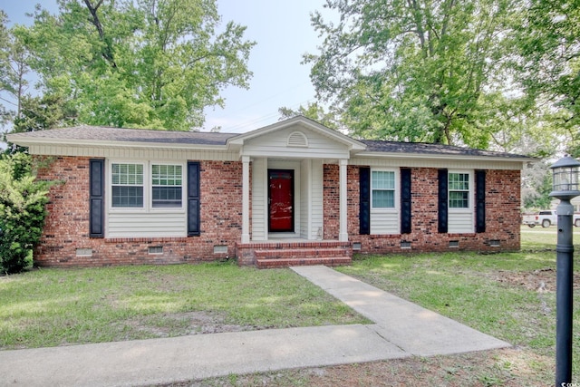 900 47th Ave N, Myrtle Beach, SC 29577 - ranch-style house featuring crawl space, a front lawn, and brick siding