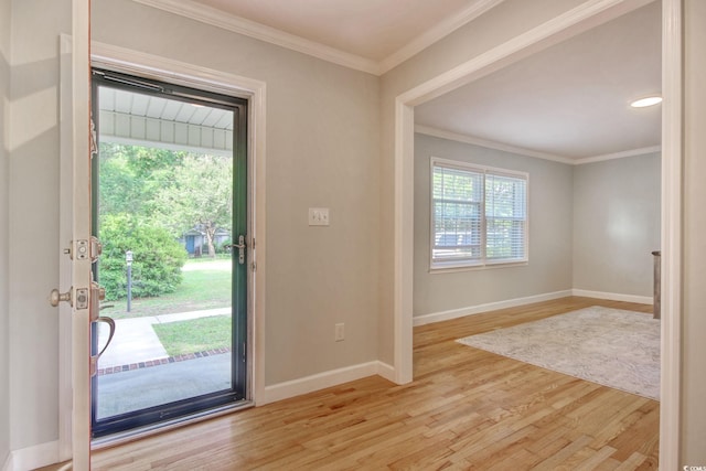 900 47th Ave N, Myrtle Beach, SC 29577 - entryway featuring wood finished floors, crown molding, and baseboards