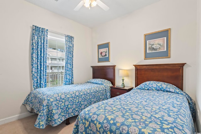 5750 Oyster Catcher Dr Unit 822, North Myrtle Beach, SC 29582 - carpeted bedroom featuring baseboards and ceiling fan