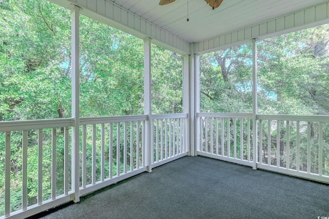 601 N Hillside Dr Unit 4434, North Myrtle Beach, SC 29582 - unfurnished sunroom with a ceiling fan