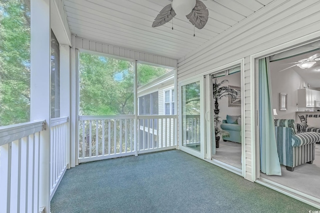 601 N Hillside Dr Unit 4434, North Myrtle Beach, SC 29582 - unfurnished sunroom with a ceiling fan