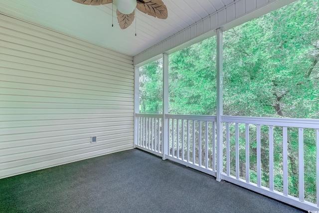 601 N Hillside Dr Unit 4434, North Myrtle Beach, SC 29582 - unfurnished sunroom featuring ceiling fan