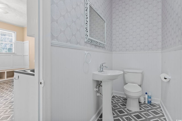 1043 S Main St, Aynor, SC 29511 - half bath featuring toilet and wainscoting