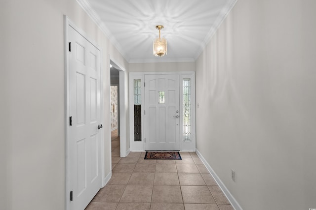 578 Circle Dr, Myrtle Beach, SC 29575 - entrance foyer with ornamental molding, baseboards, and light tile patterned flooring