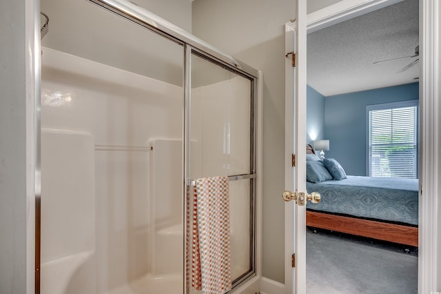205 Threshing Way Unit 1052, Myrtle Beach, SC 29579 - ensuite bathroom featuring a shower stall and a textured ceiling