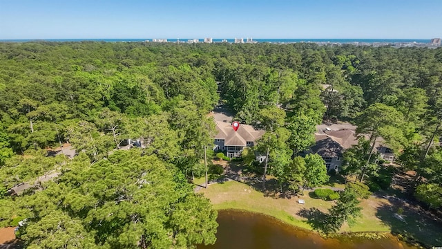 1221 Tidewater Dr Unit 2112, North Myrtle Beach, SC 29582 - aerial view of a heavily wooded area and a nearby body of water