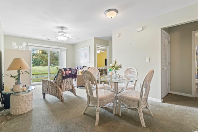 3676 Clay Pond Village Ln Unit 4, Myrtle Beach, SC 29579 - carpeted dining area featuring ceiling fan and baseboards